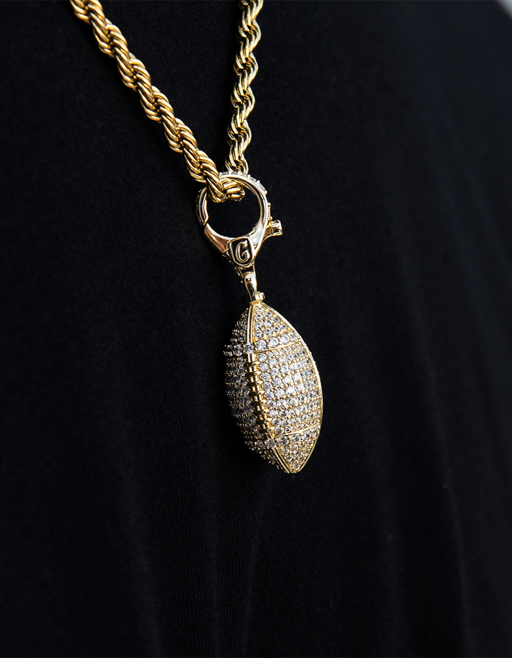 GLD Football Clip On Pendant - GOLD