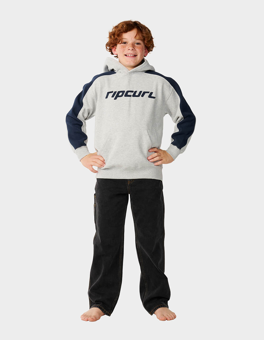 RIP CURL Archive Panel Boys Hoodie - GRAY