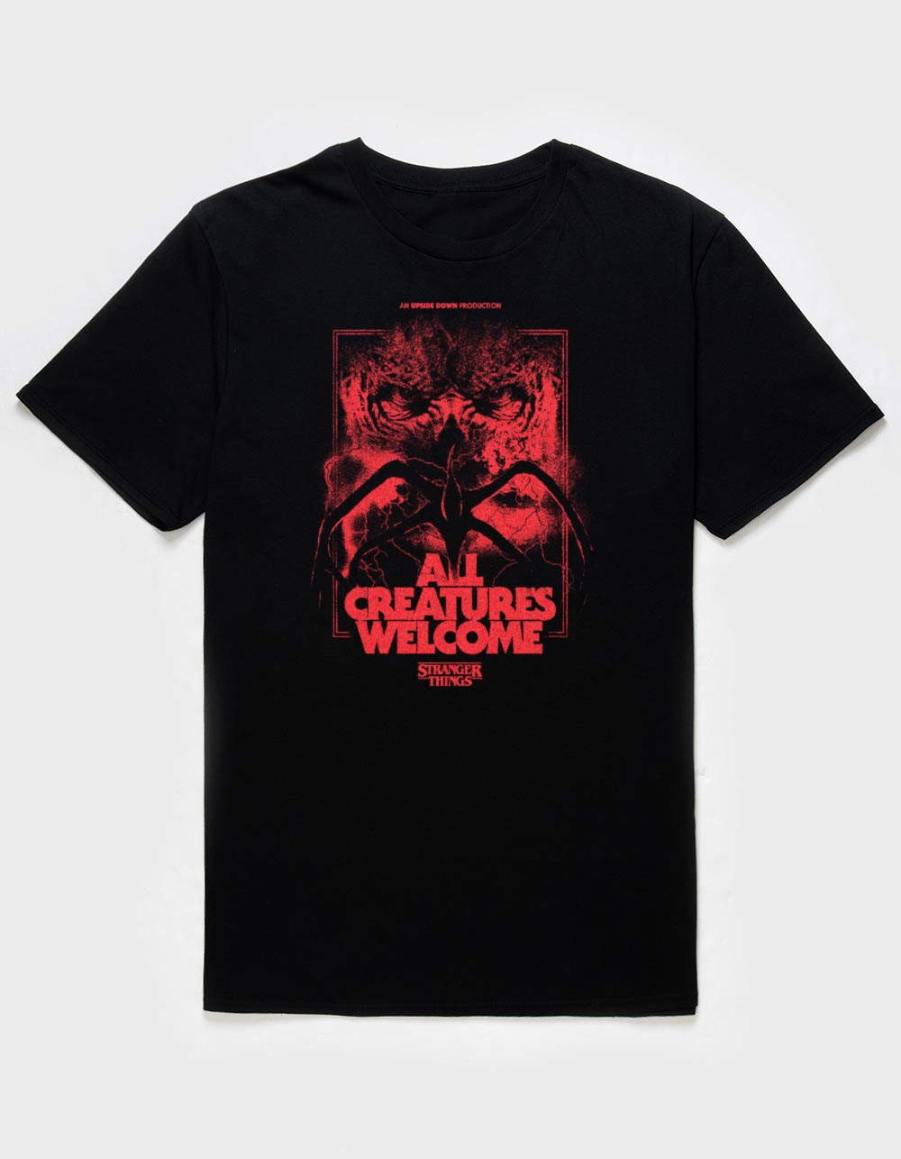 STRANGER THINGS All Creatures Welcome Unisex Tee - BLACK