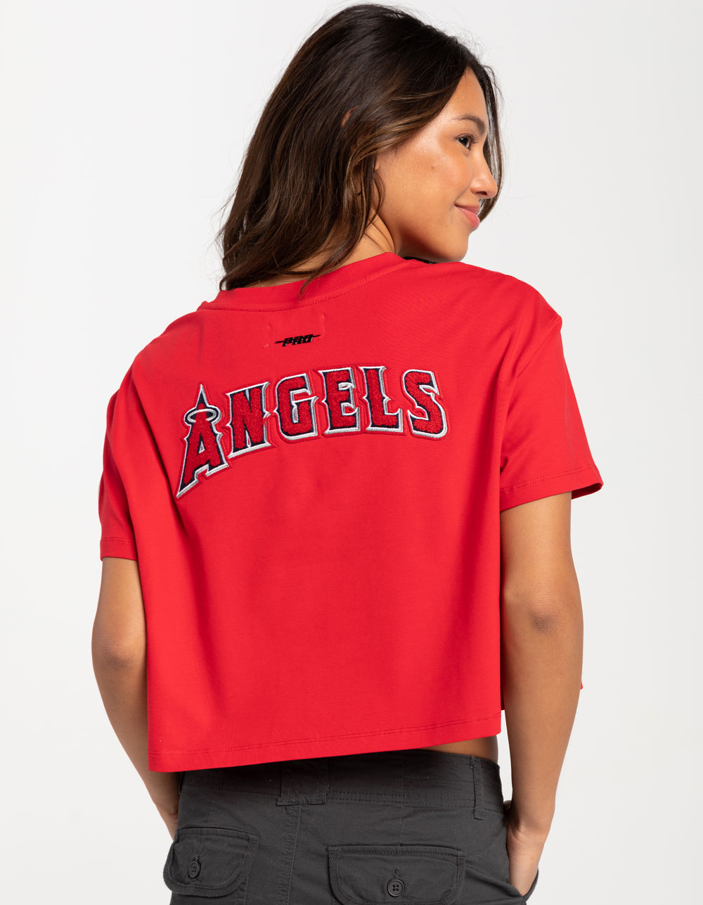 PRO STANDARD Los Angeles Angels Womens Crop Tee - RED | Tillys