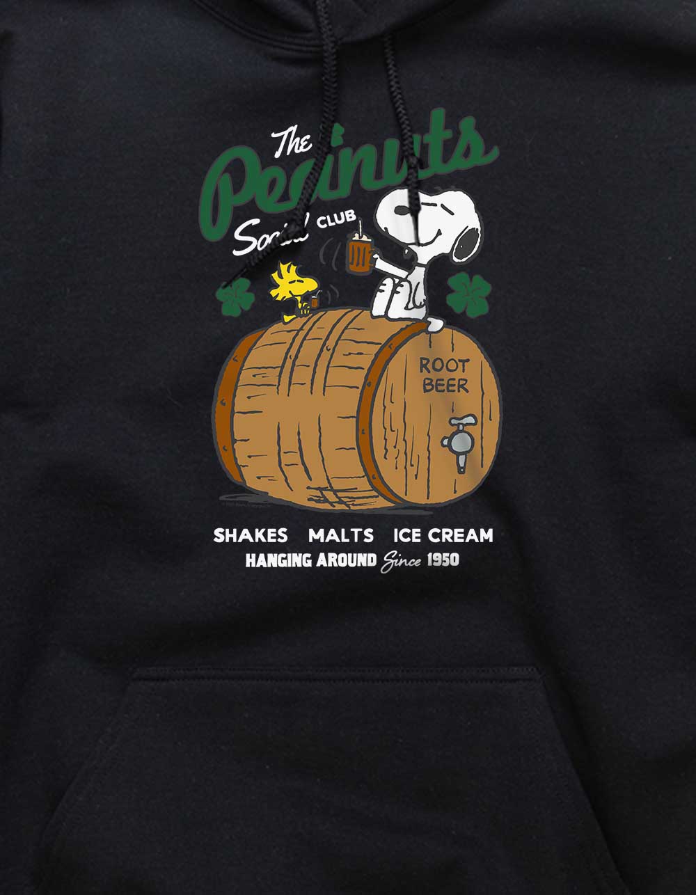 PEANUTS Clover Social Club Unisex Hoodie - BLACK