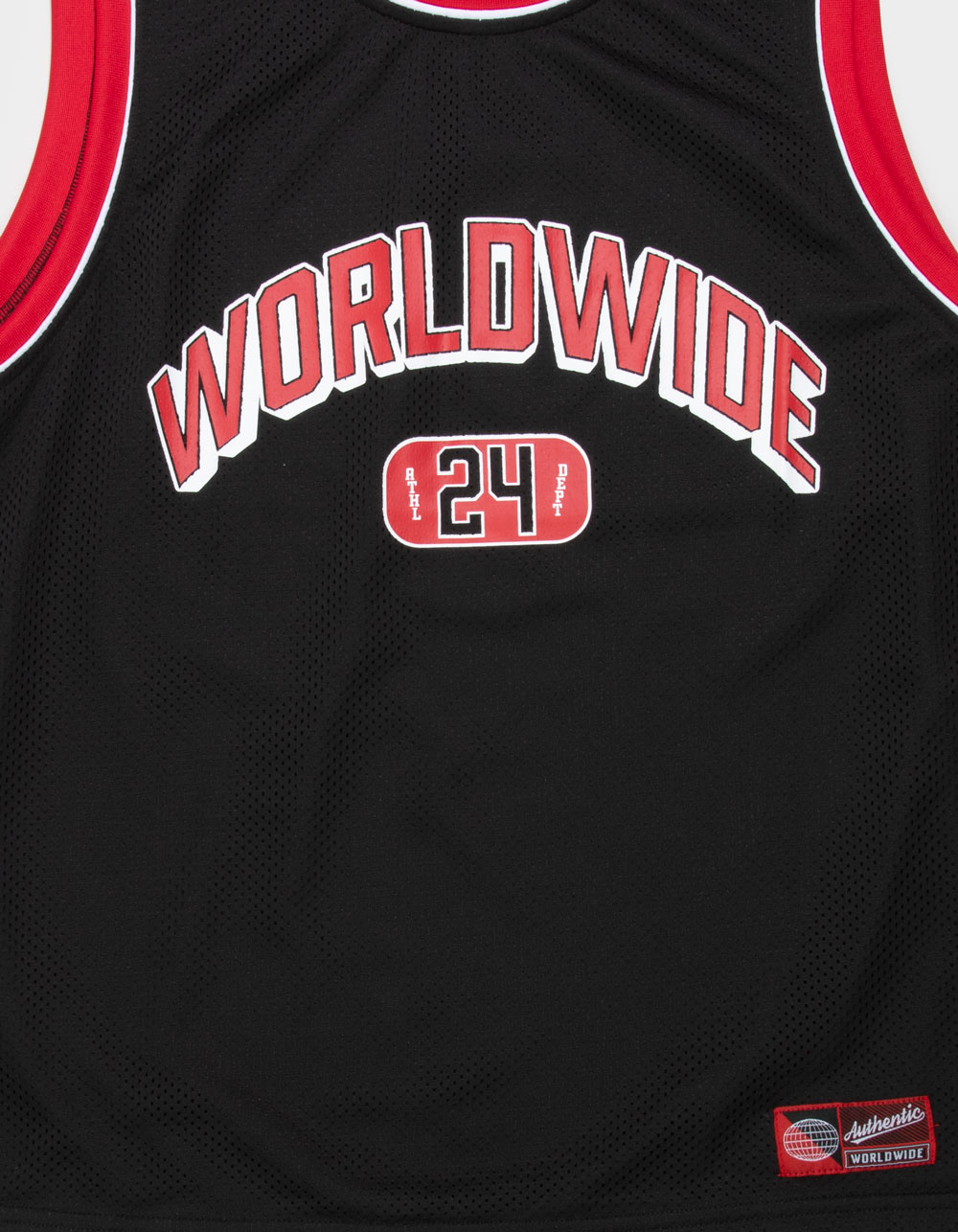 BROOKLYN CLOTH Worldwide Mens Mesh Basketball Jersey - BLACK