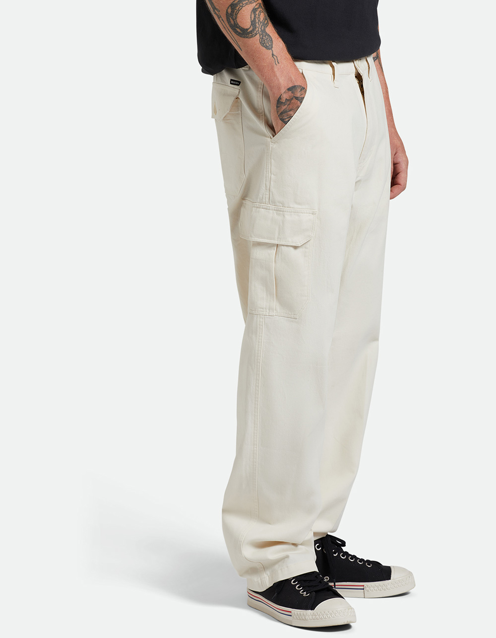 BRIXTON Vintage Brushed Mens Cargo Pants - NATURAL