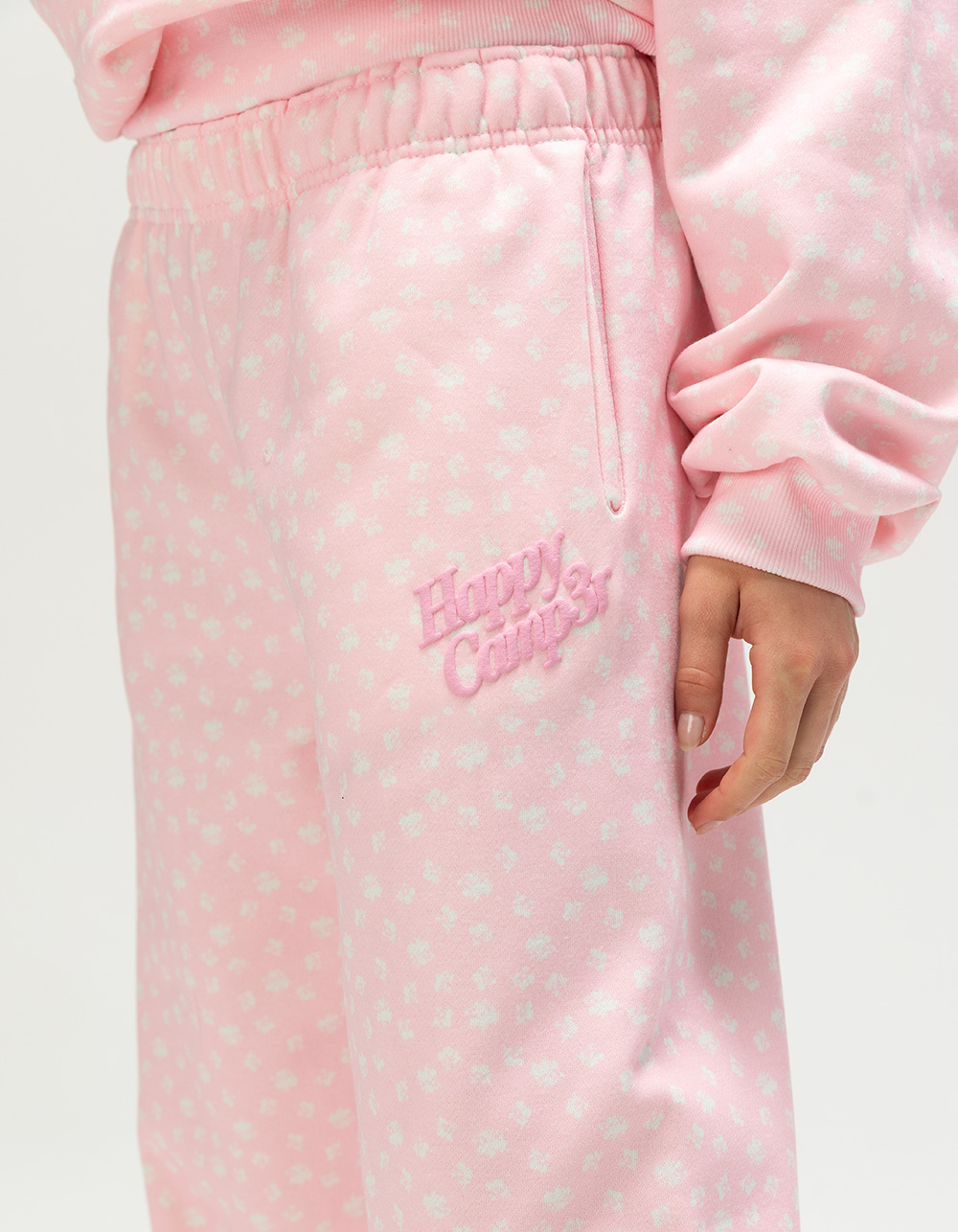 HAPPY CAMP3R Angel Bear Womens Sweatpants - BABY PINK