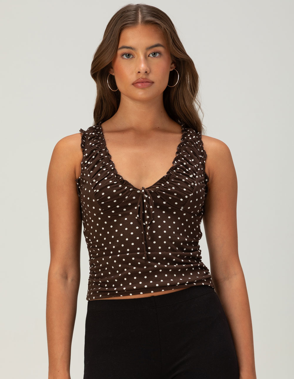 PATRONS OF PEACE Ayres Womens Sleeveless Top - BROWN