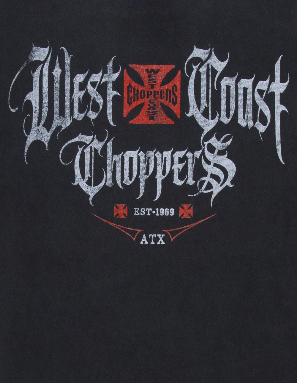 WEST COAST CHOPPERS Script Mens Tee - WASHED BLACK