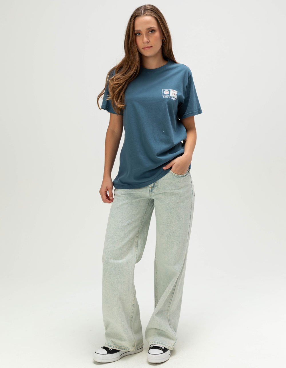 SALTY CREW Flagship Womens Boyfriend Tee - NAVY