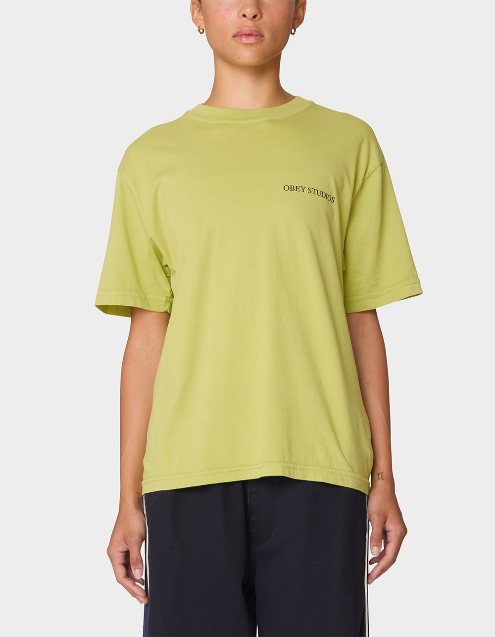 OBEY Mix Type City Roll Call Michelle Womens Tee - GREEN