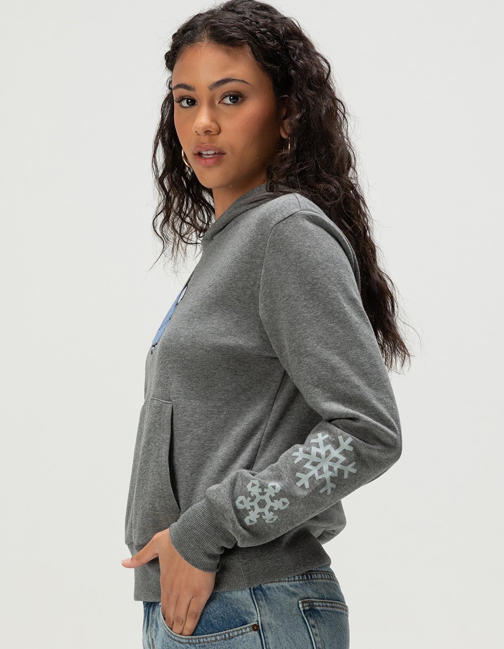 PEANUTS Snoopy Puffer Womens Hoodie - GRAY