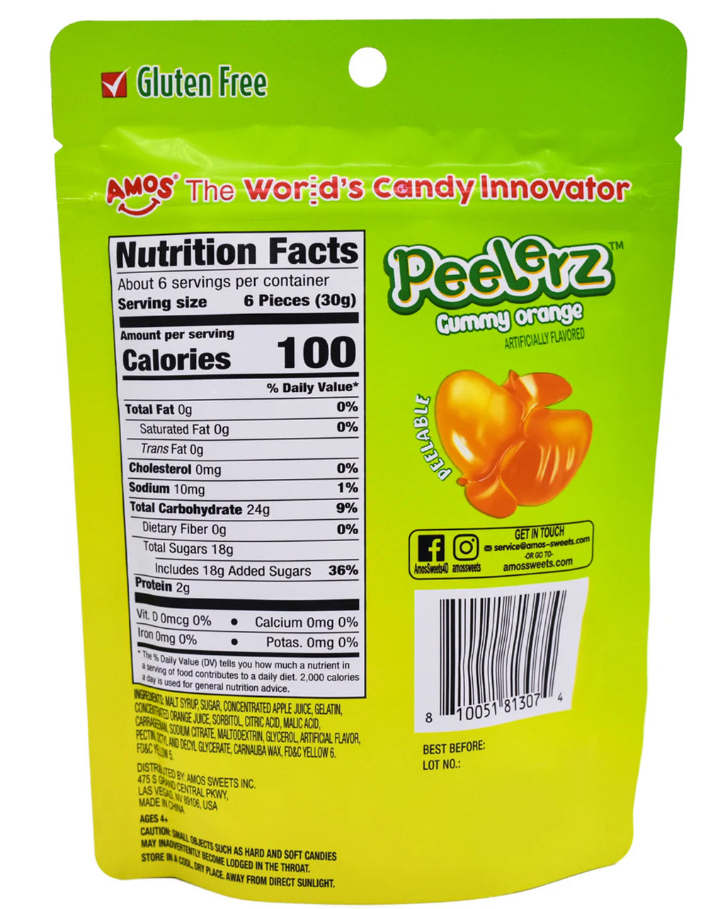 PEELERZ Peelable Orange Gummy Candy - MULTI