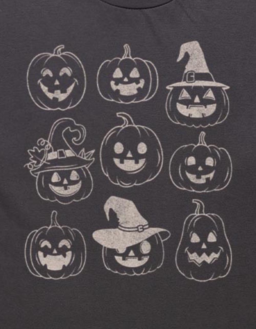PUMPKINS Jack-O'-Lanterns Grid Unisex Tee - CHARCOAL