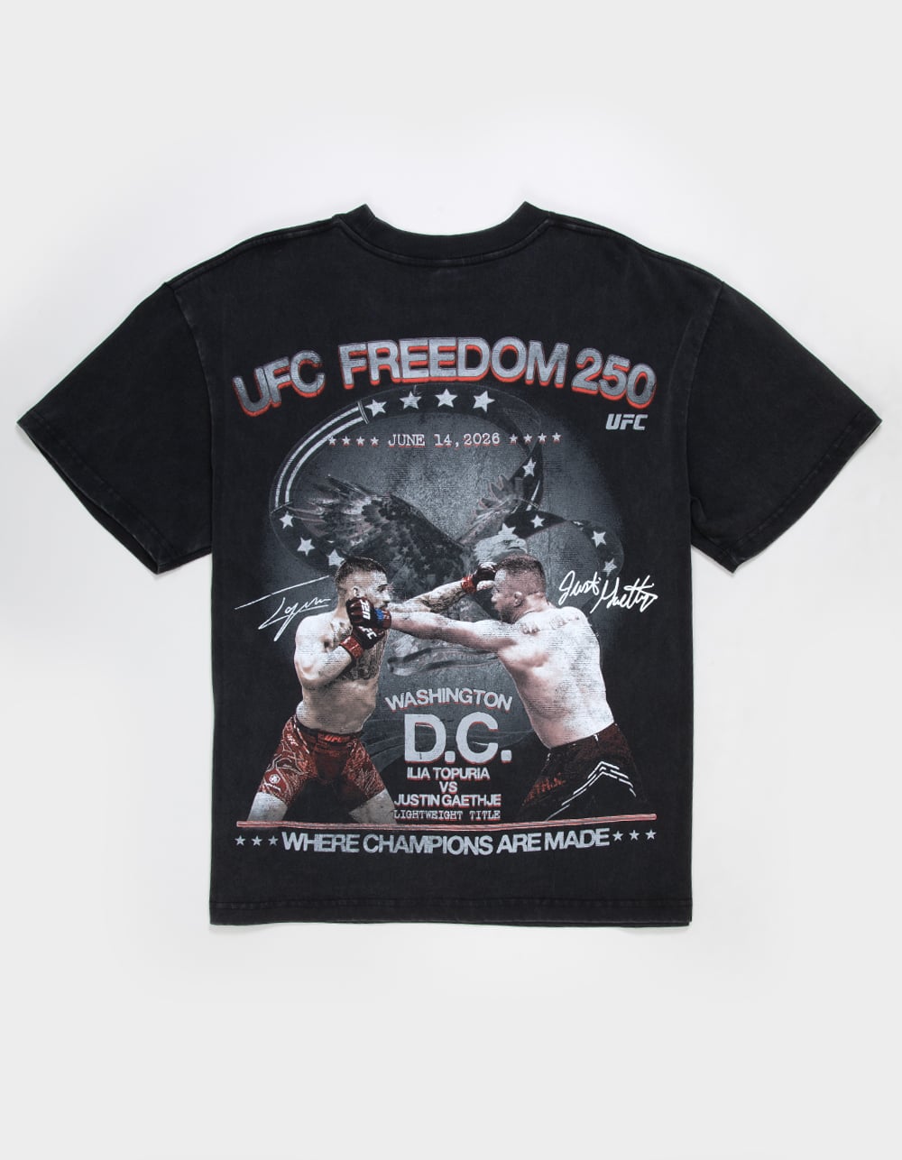 UFC Freedom 250 Mens Boxy Tee - WASHED BLACK