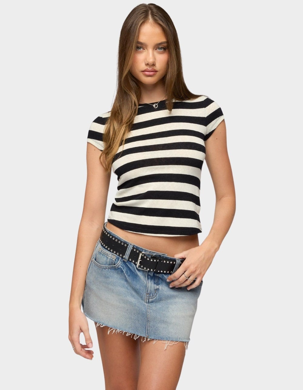 EDIKTED Annabeth Striped Top - KHAKI