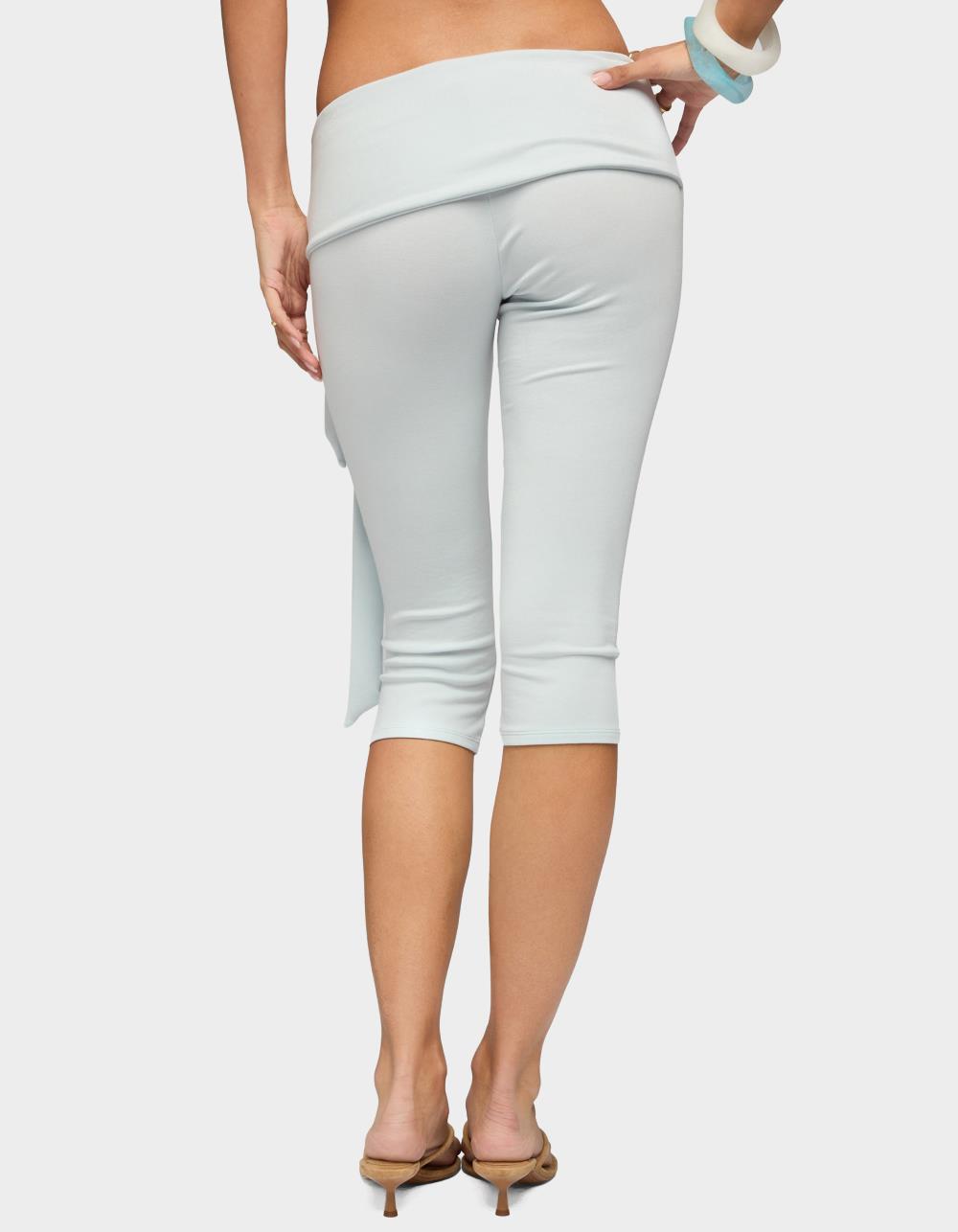 EDIKTED Adara Tie Capri Pants - LIGHT BLUE