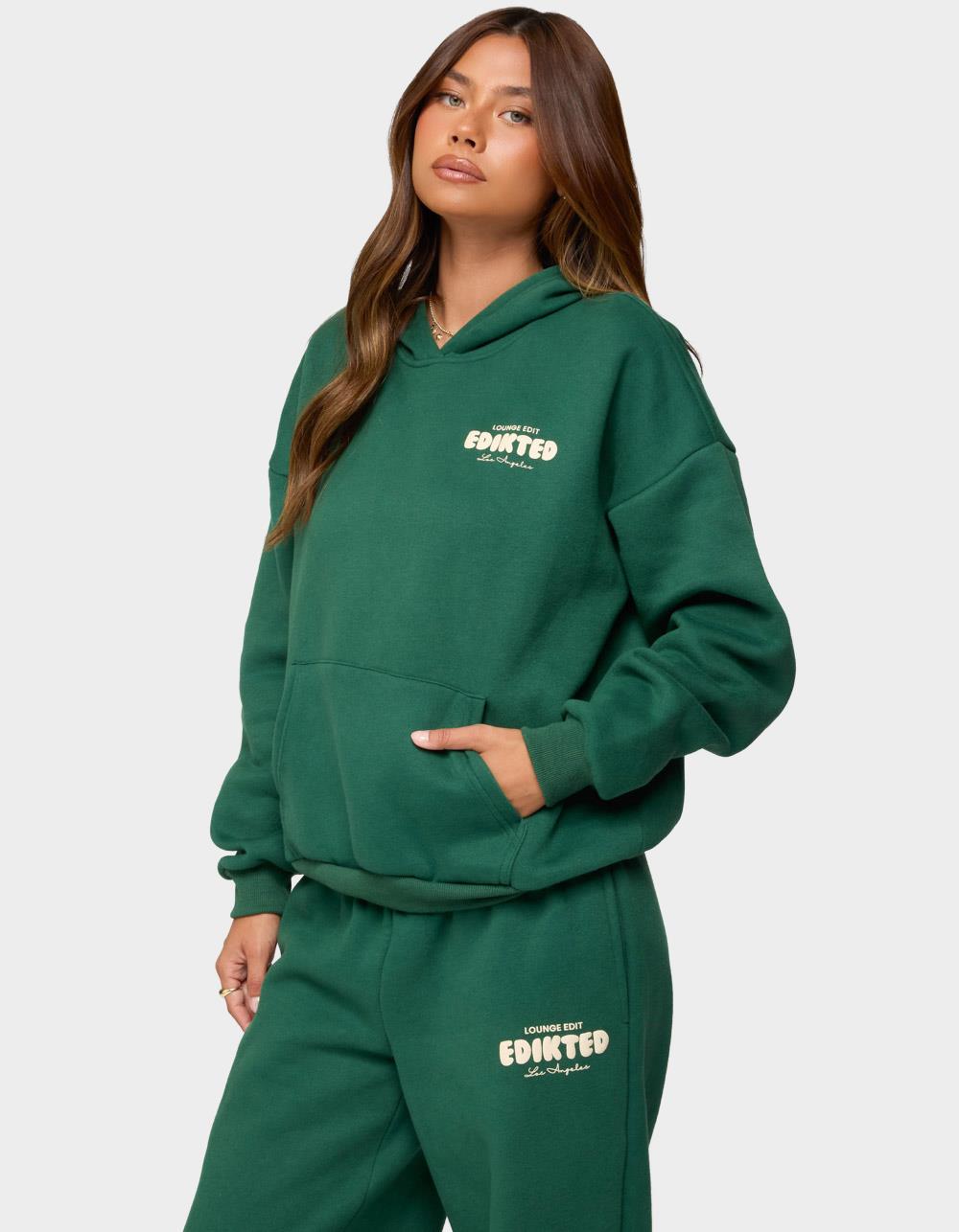 EDIKTED Lounge Edit Hoodie - GREEN