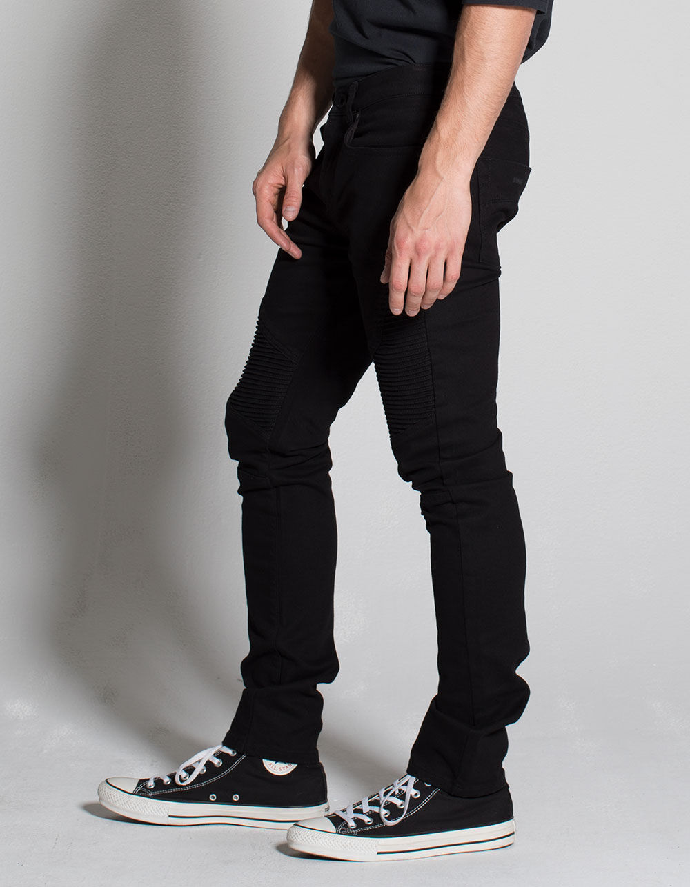 RSQ Seattle Moto Black Mens Skinny 