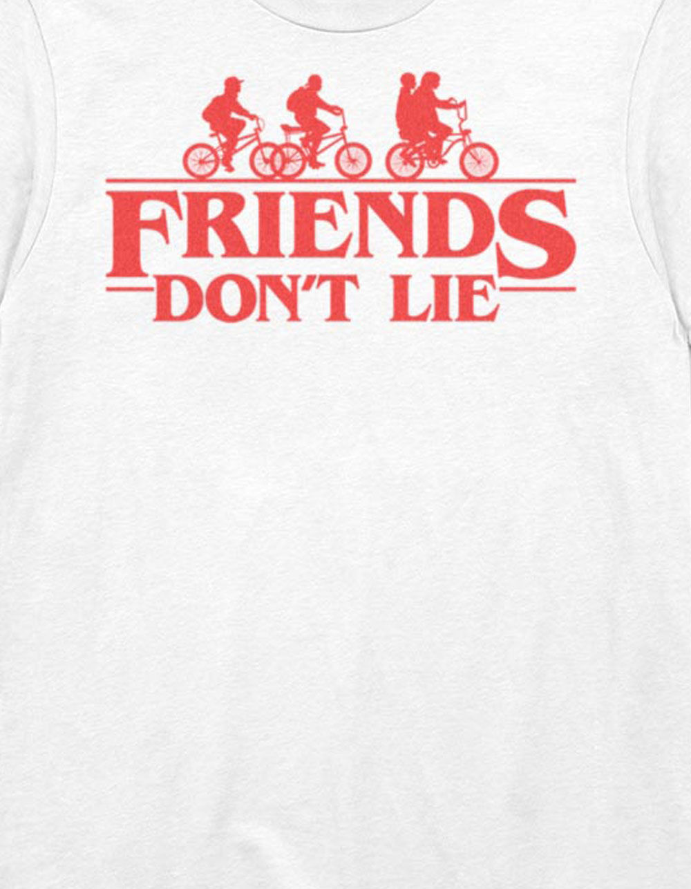 STRANGER THINGS Friends Don't Lie Unisex Tee - WHITE
