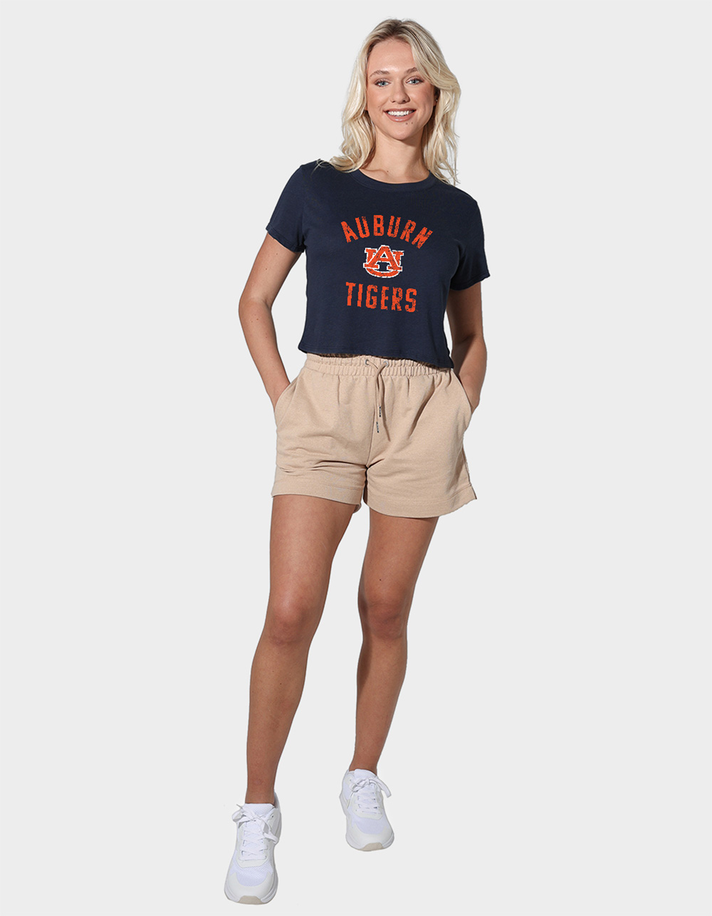 AUBURN UNIVERSITY AU Womens Cropped Tee - NAVY
