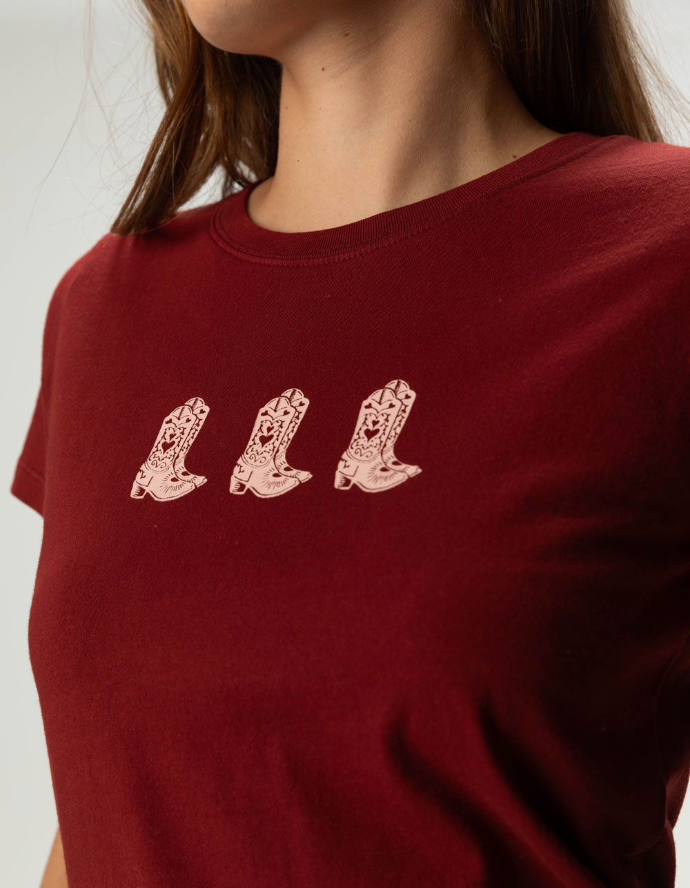 NECTAR CLOTHING Boots Womens Loose Tee - BURGUNDY