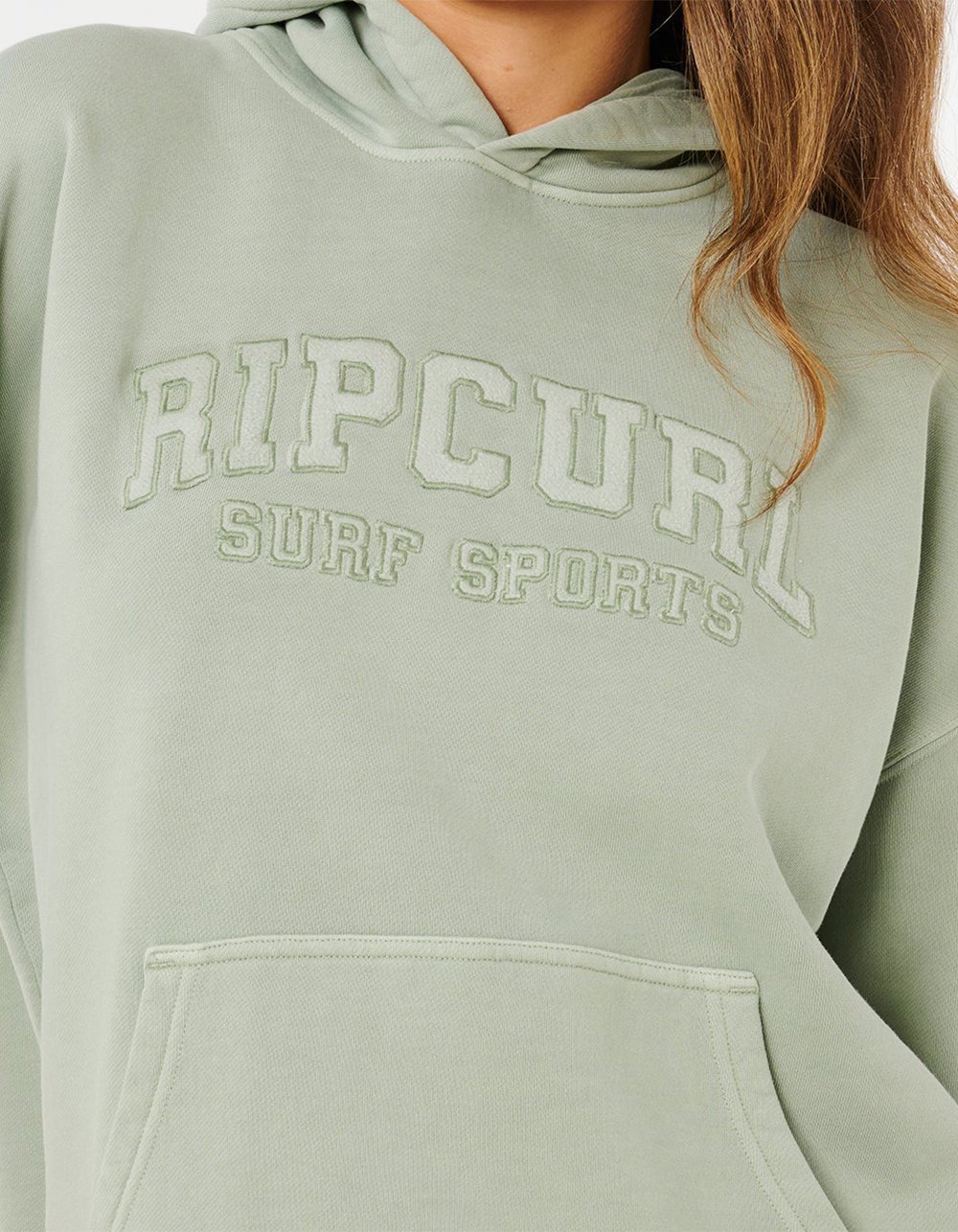 RIP CURL Varsity Sports Womens Oversized Hoodie - GRAY