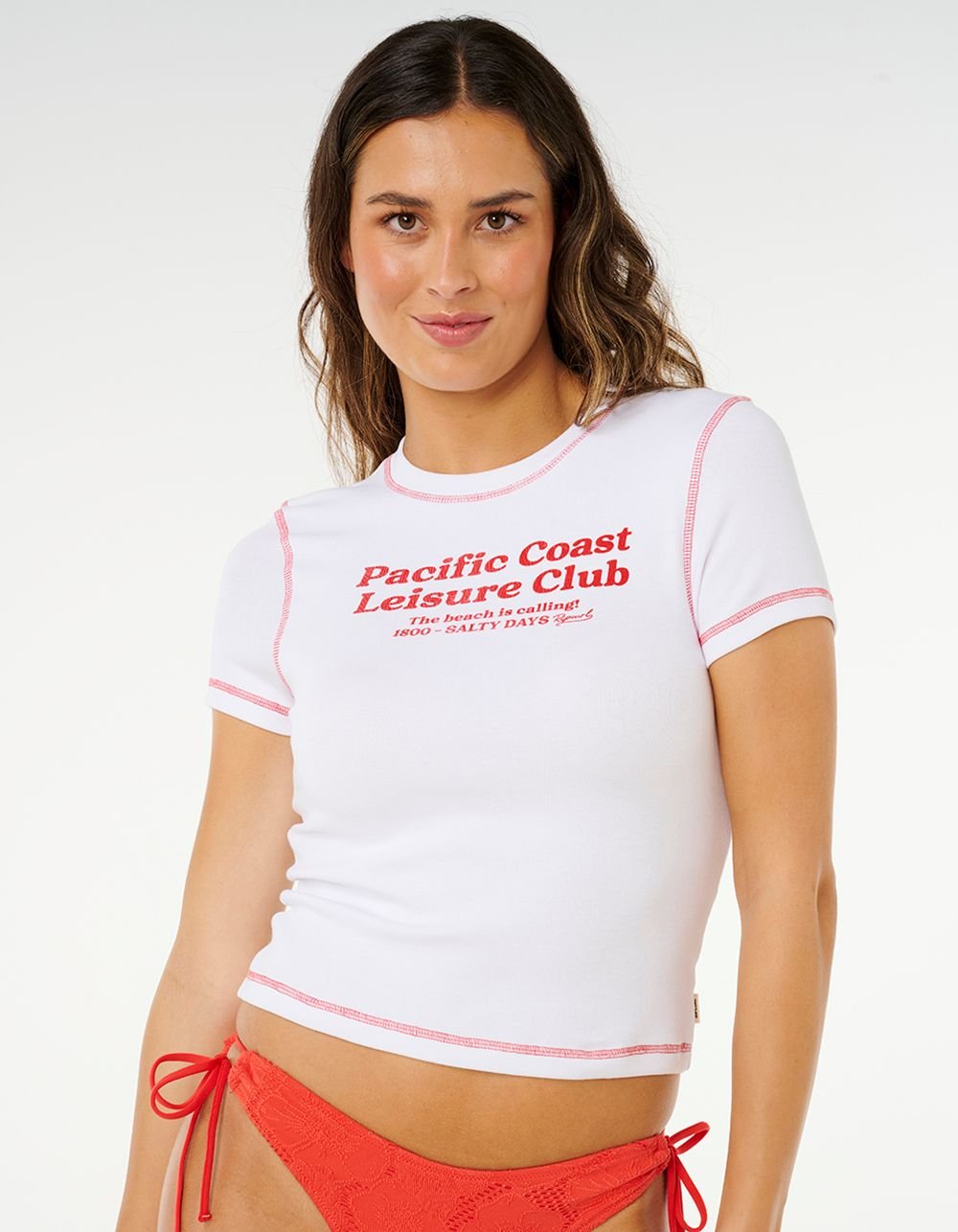 RIP CURL Pacific Coast Womens Fitted Tee - WHITE