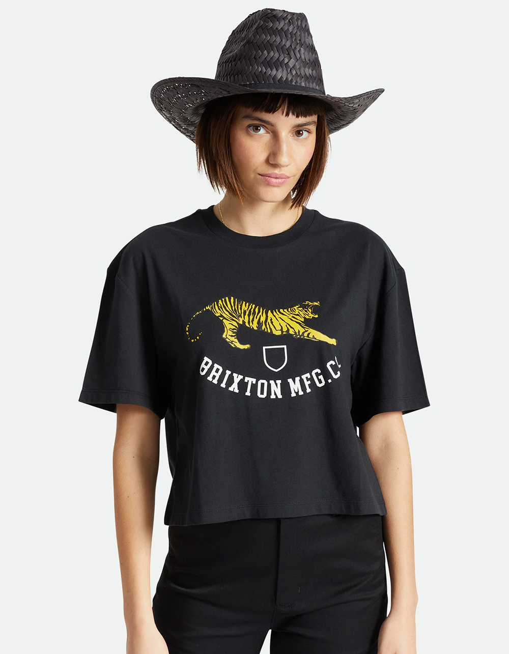 BRIXTON Houston Straw Cowboy Hat BLACK Tillys