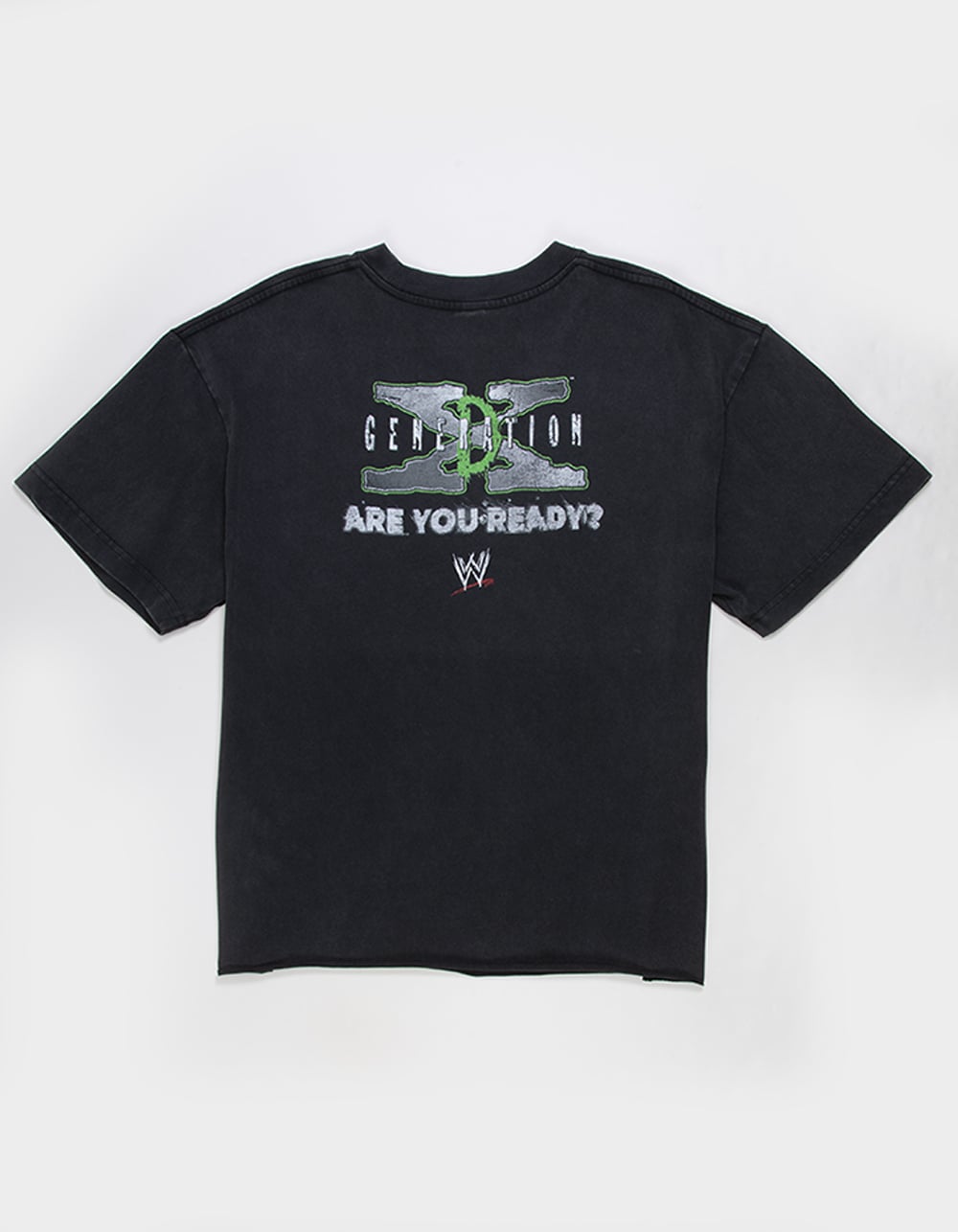 WWE D-Generation X Raided Mens Crop Boxy Tee - WASHED BLACK