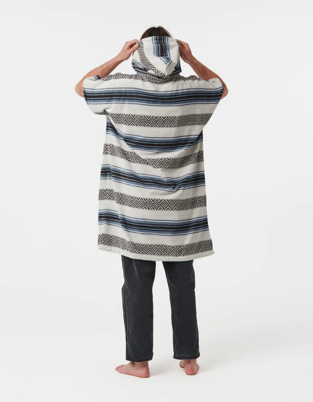 SLOWTIDE Oso Extra-Warm Poncho - BLUE COMBO
