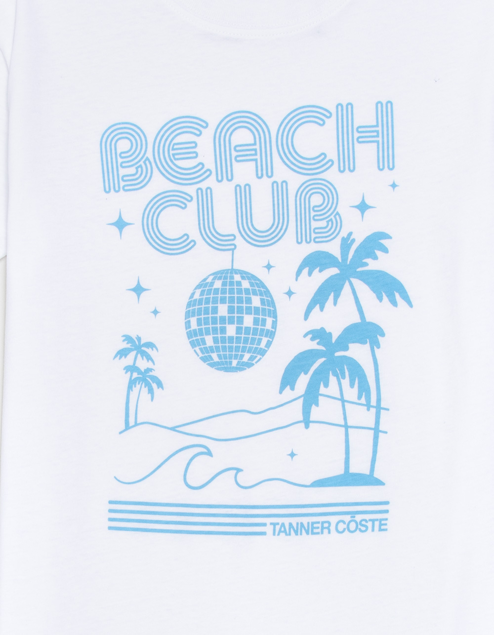 TANNER CōSTE Beach Club Girls Boyfriend Tee - WHITE