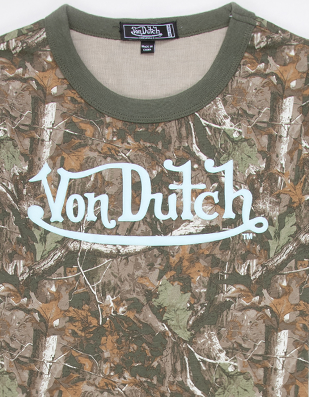 VON DUTCH Girls CAMO Ringer Tee