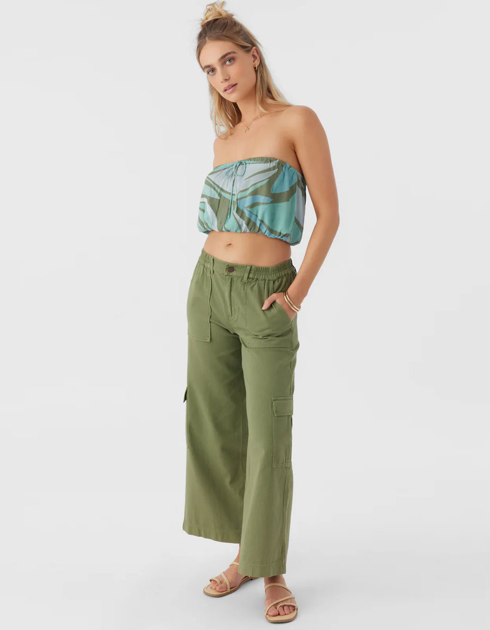 O'NEILL Danny Loreta Womens Tube Top - GREEN COMBO