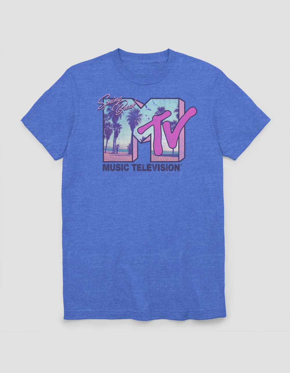 MTV Sunset Logo Unisex Tee - HTHR BLUE | Tillys