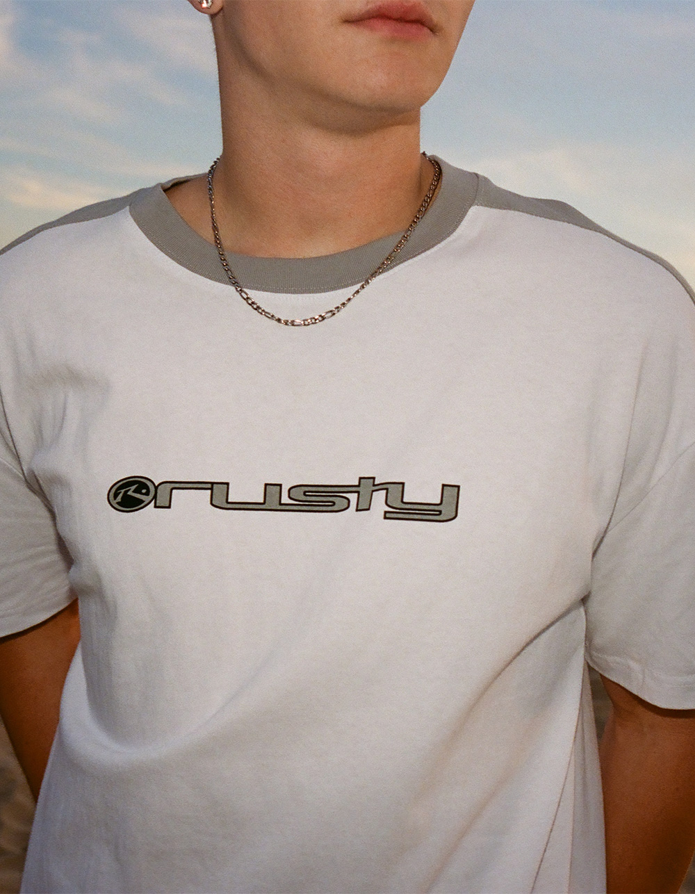RUSTY Weapon Mens Tee - WHT/GRAY