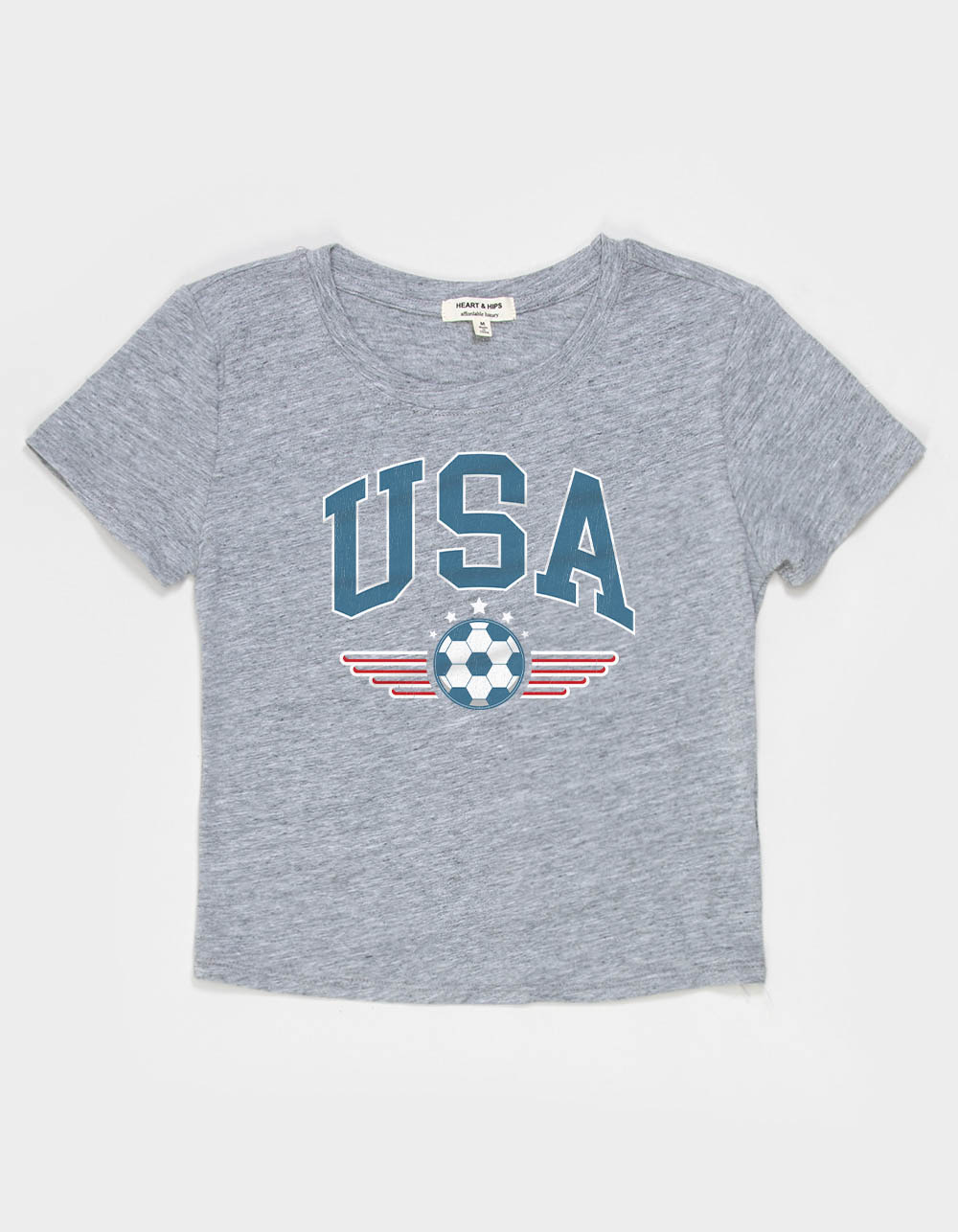 SOCCER USA Wings Womens Baby Tee - HEATHER GRAY