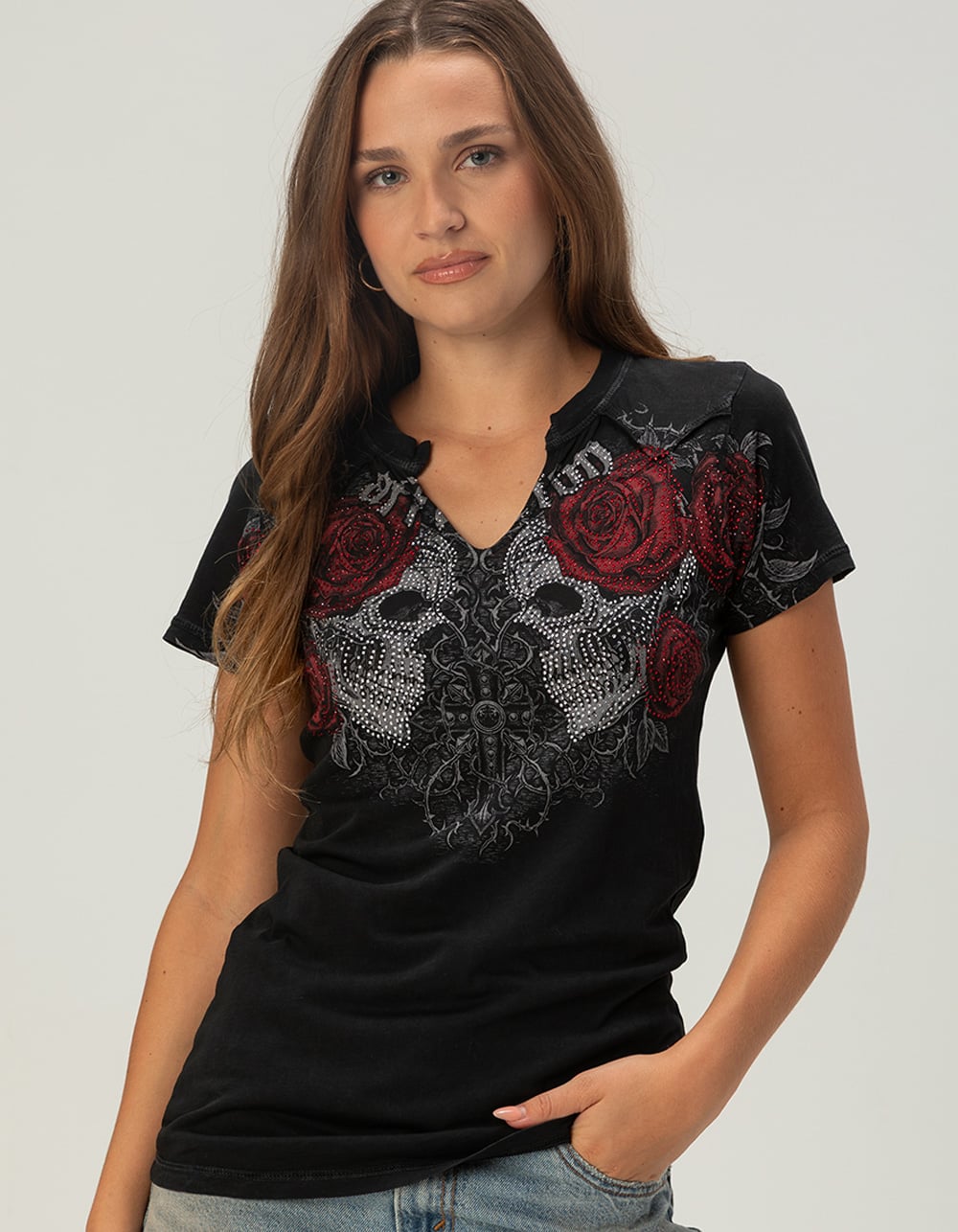 AFFLICTION Forgotten Womens Top - BLACK