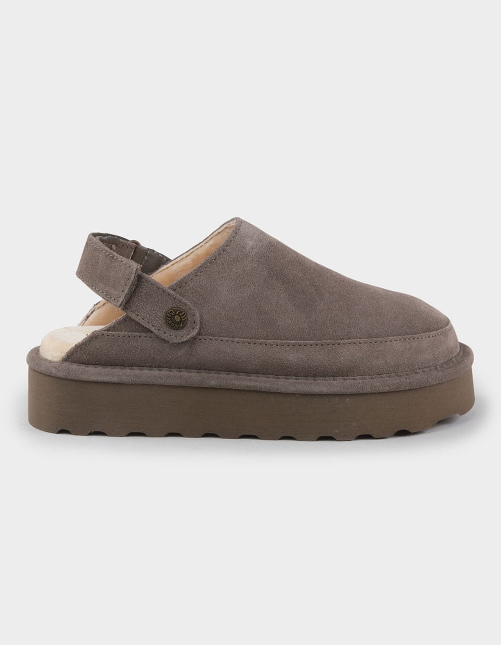 BEARPAW Brooke Womens Platform Slippers - GRAY