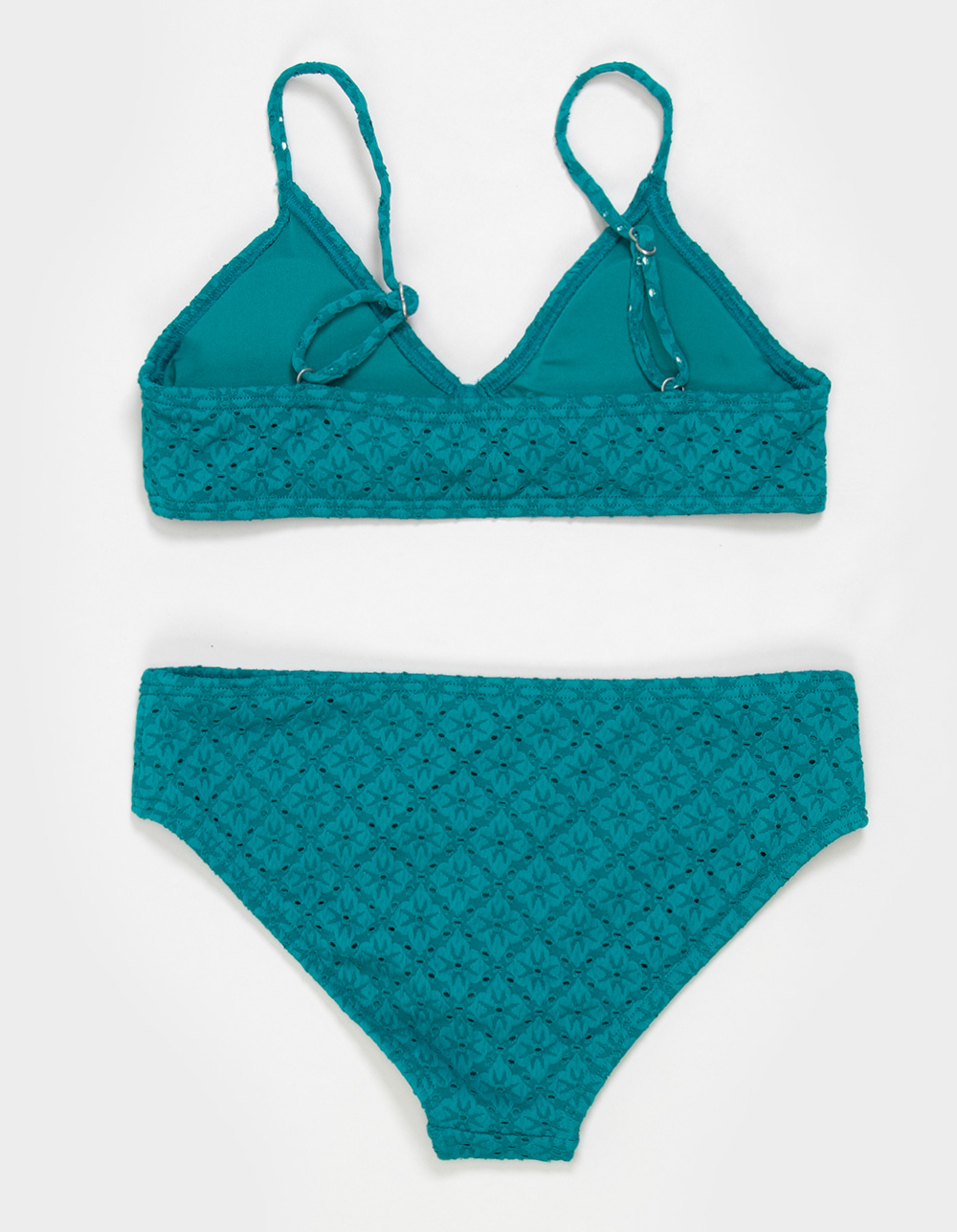 FULL TILT Texture Ring Girls Bralette Bikini Set - JADE