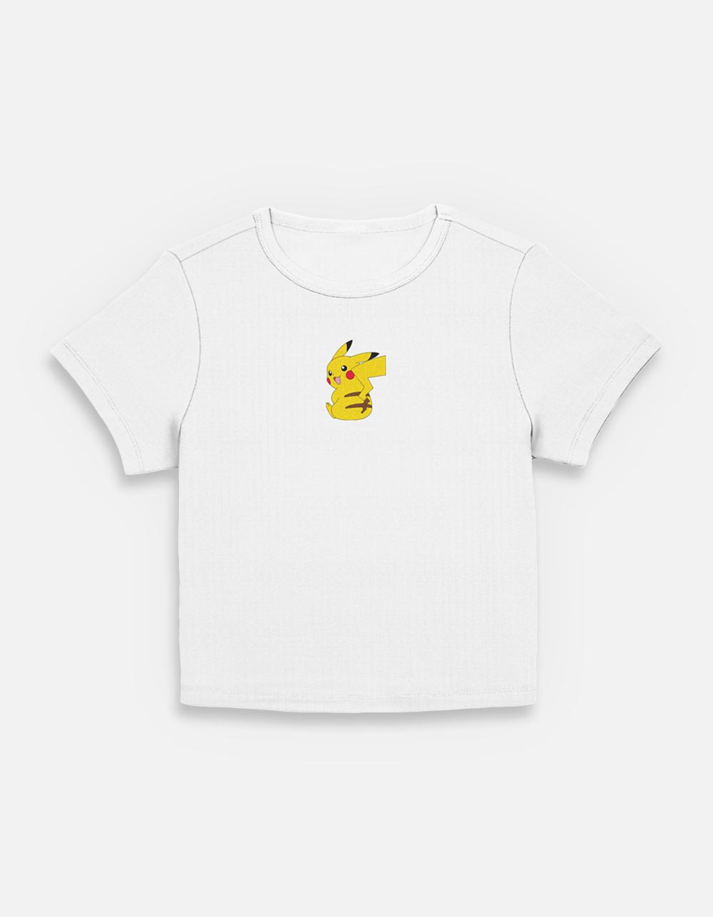POKEMON Pikachu Small Stripes Womens Baby Tee - CREAM