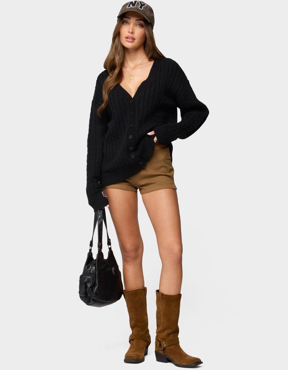 EDIKTED Francine Oversized V-Neck Cardigan