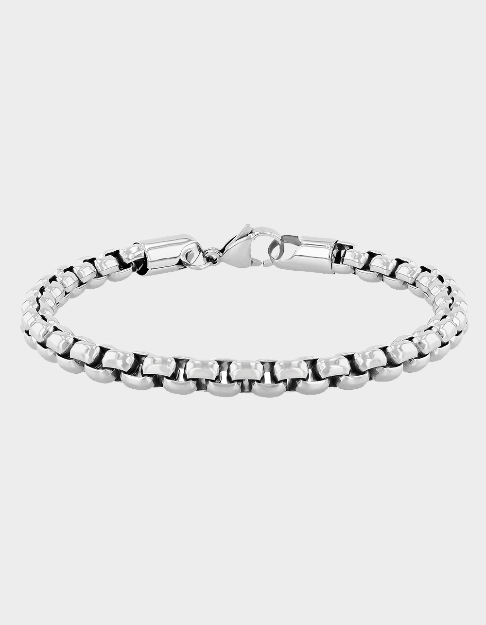 STEEL NATION Stainless Steel Rounded Box Link Bracelet - STAINLESS