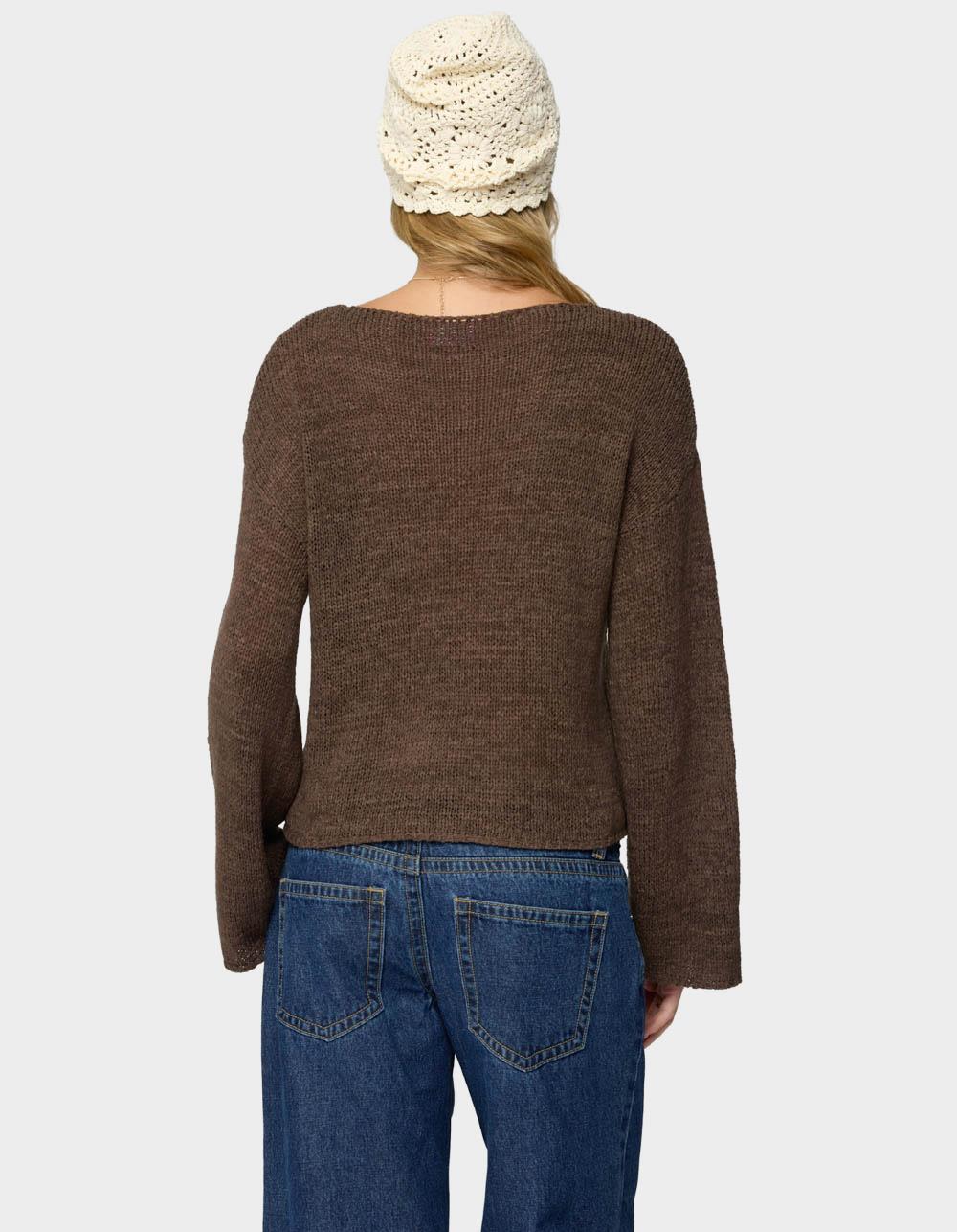 EDIKTED Drop Shoulder Light Knit Sweater