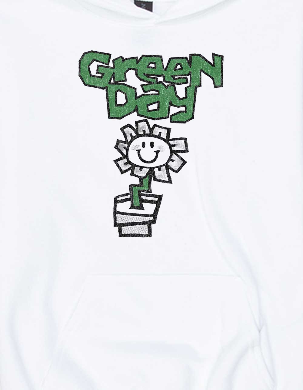 GREEN DAY Flower Pot Unisex Kids Hoodie - WHITE