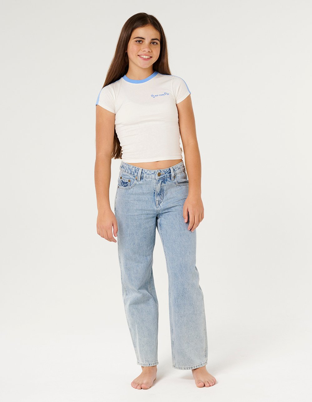 RIP CURL Sunshine Fitted Girls Tee - BONE