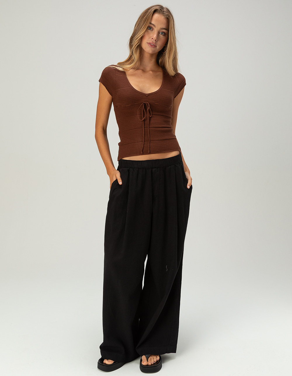 RHYTHM Maggie Womens Top - BROWN