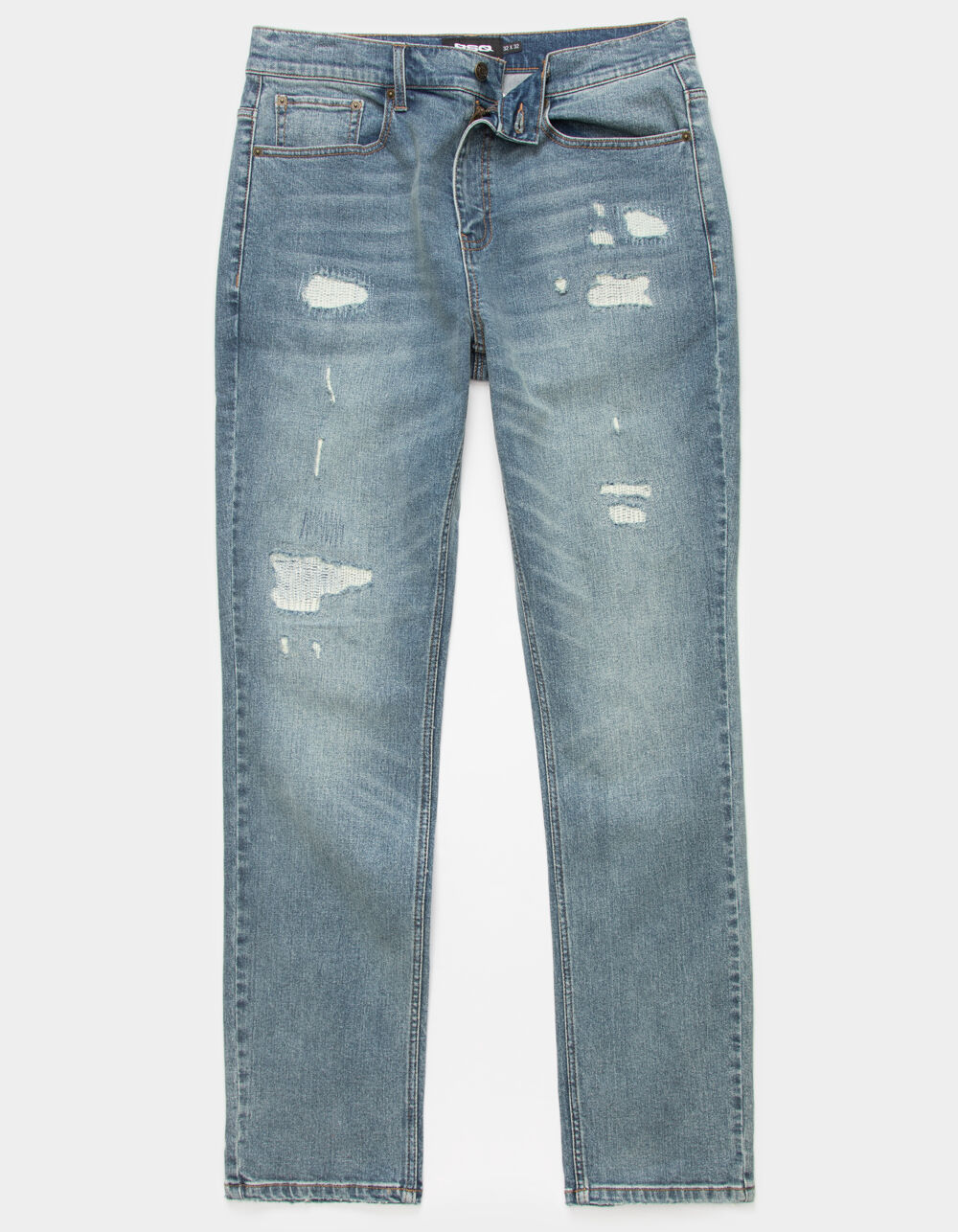 RSQ Mens Relaxed Taper Jeans - MEDIUM DESTRUCTED