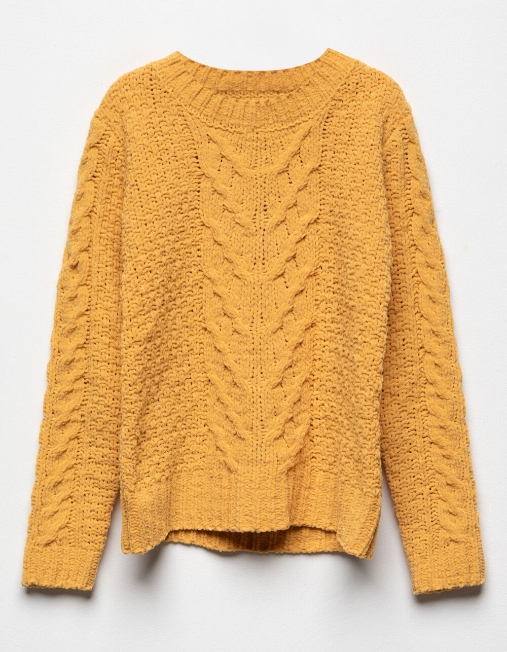 WHITE FAWN Cable Knit Mustard Girls Sweater - MUSTARD | Tillys