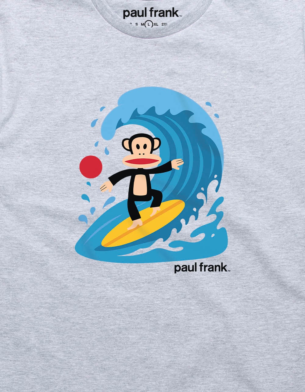 PAUL FRANK Surf Wave Unisex Tee - HEATHER GRAY
