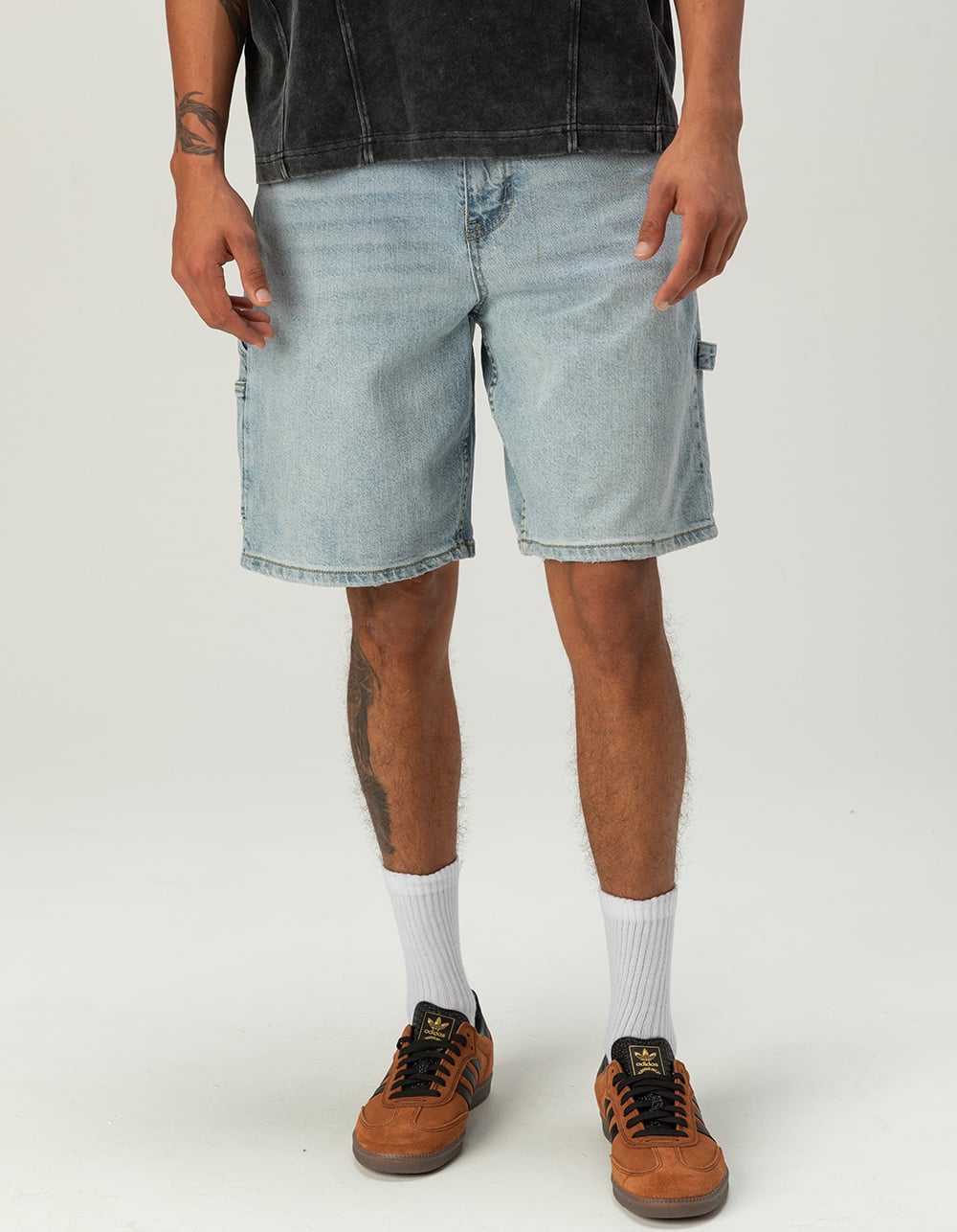RSQ Mens Loose Carpenter Jorts - LIGHT WASH