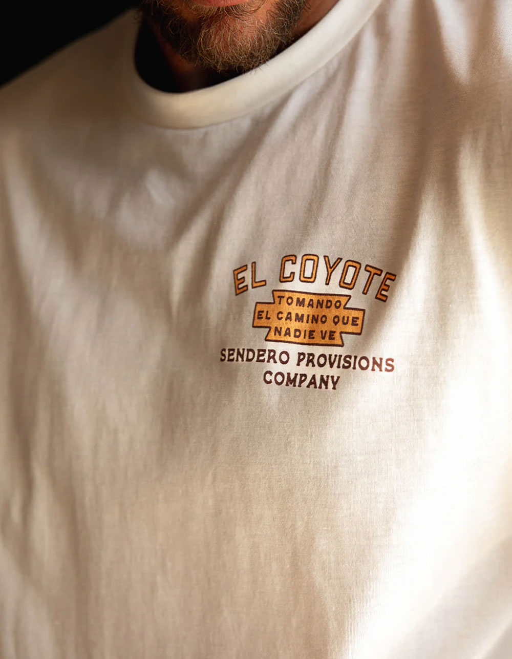 SENDERO PROVISIONS CO. Coyote Mens Tee - WHITE