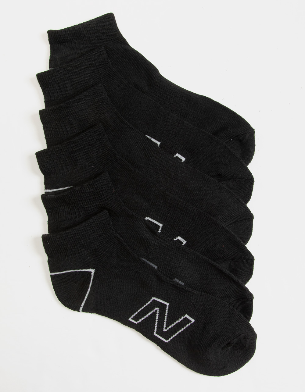NEW BALANCE Athletic 6 Pack Mens Quarter Socks BLACK Tillys
